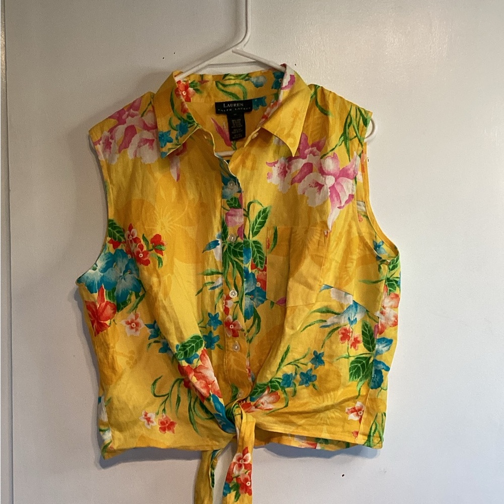 Lauren Ralph Lauren Yellow Floral Tank Top